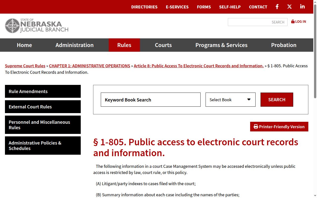 Perkins County civil docket public electronic access categories