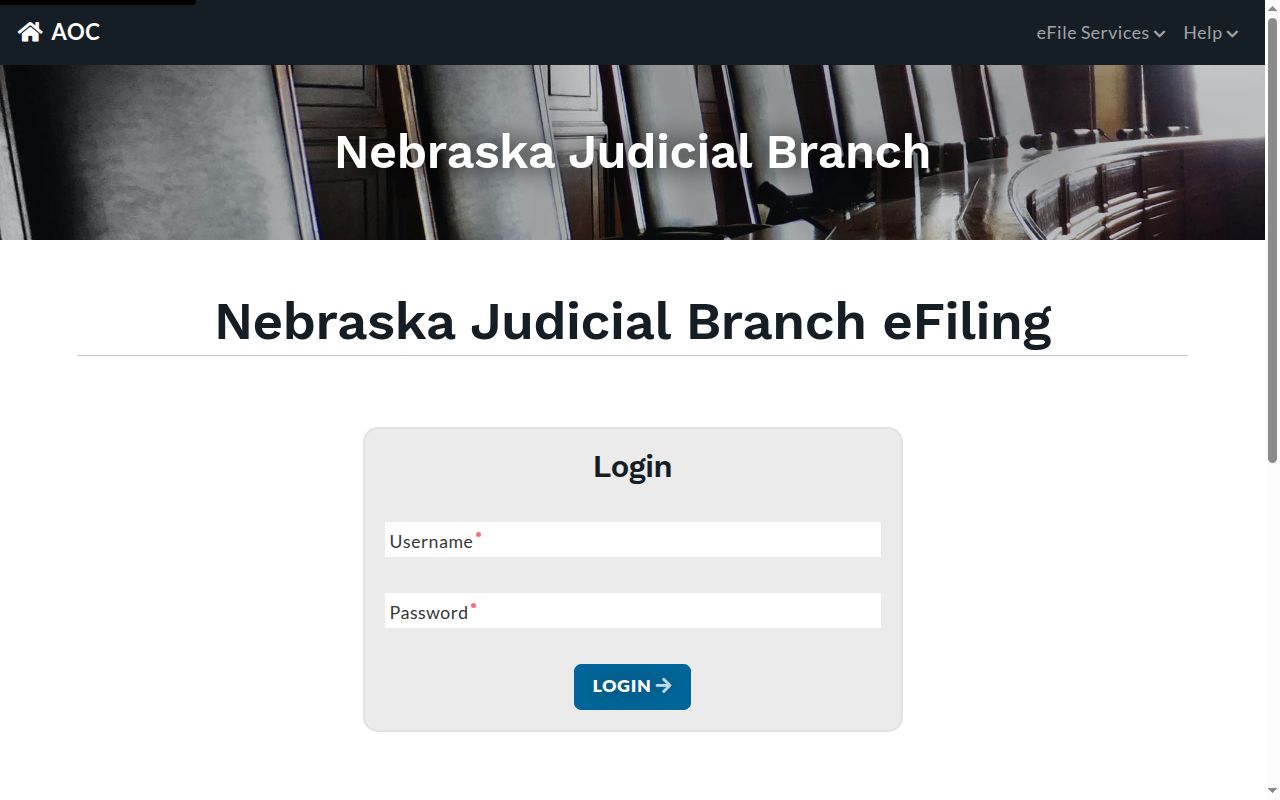 Perkins County court calendar distinction from Nebraska eFiling login