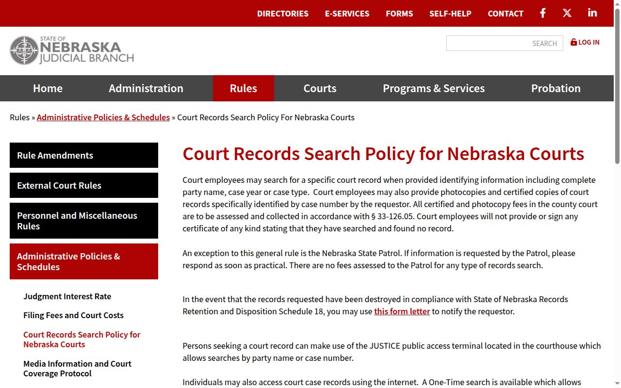 Perkins County court calendar records policy for terminal and clerk confirmation
