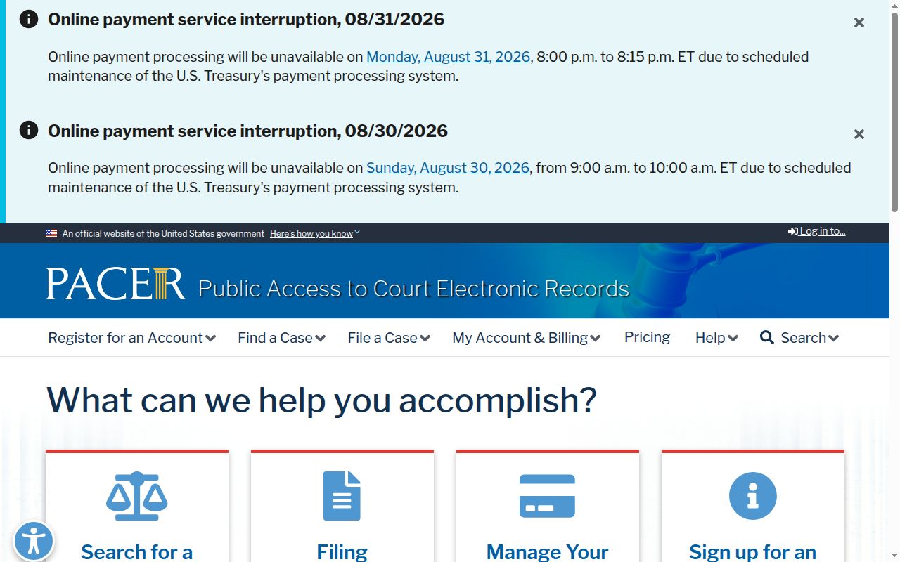 Perkins County court record federal PACER search gateway