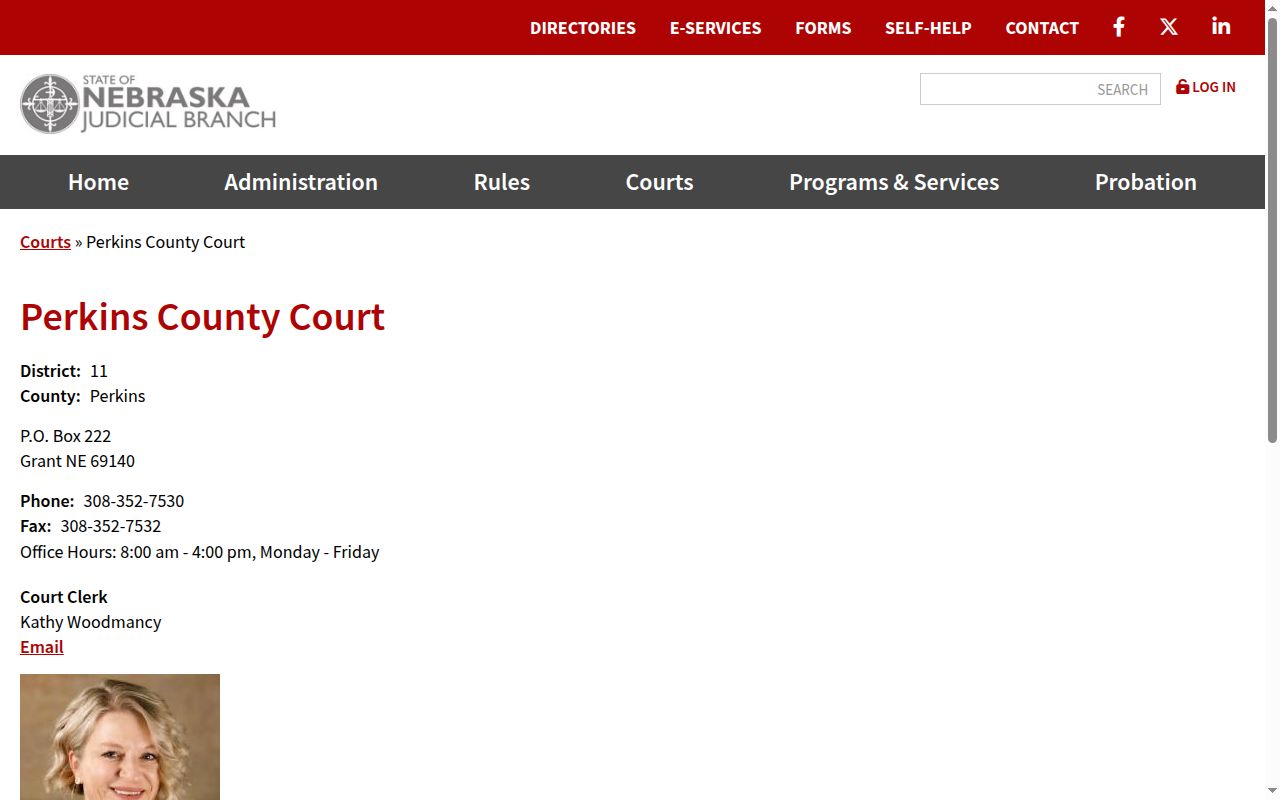Perkins County criminal docket County Court directory entry
